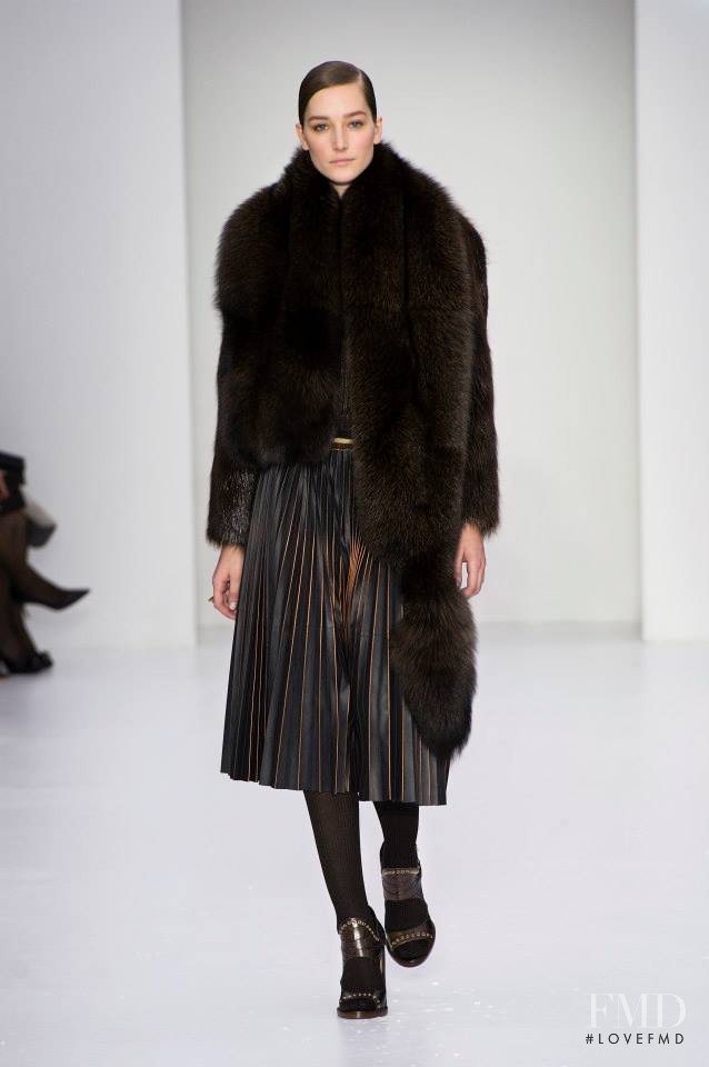 Joséphine Le Tutour featured in  the Salvatore Ferragamo fashion show for Autumn/Winter 2014
