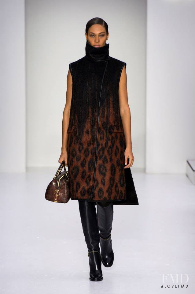 Joan Smalls featured in  the Salvatore Ferragamo fashion show for Autumn/Winter 2014