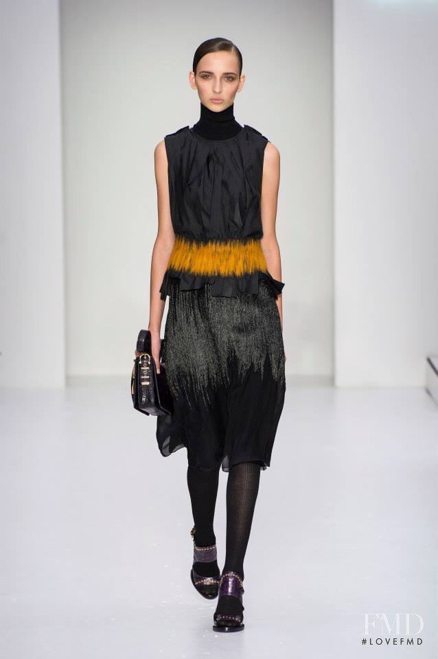 Waleska Gorczevski featured in  the Salvatore Ferragamo fashion show for Autumn/Winter 2014