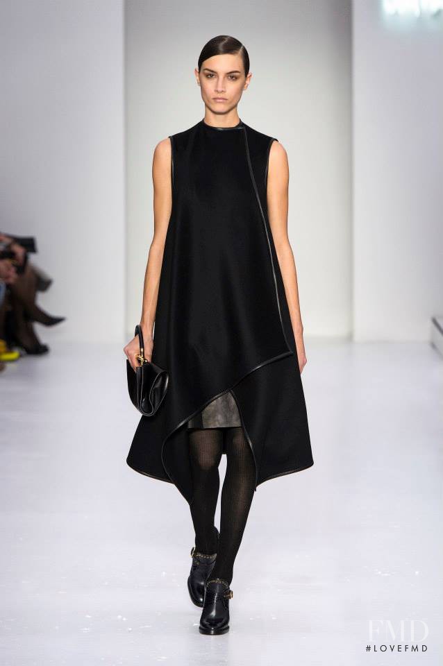 Ronja Furrer featured in  the Salvatore Ferragamo fashion show for Autumn/Winter 2014