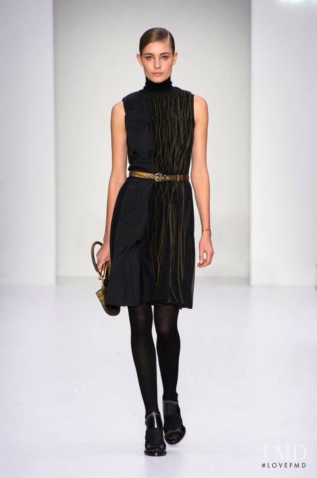Nadja Bender featured in  the Salvatore Ferragamo fashion show for Autumn/Winter 2014