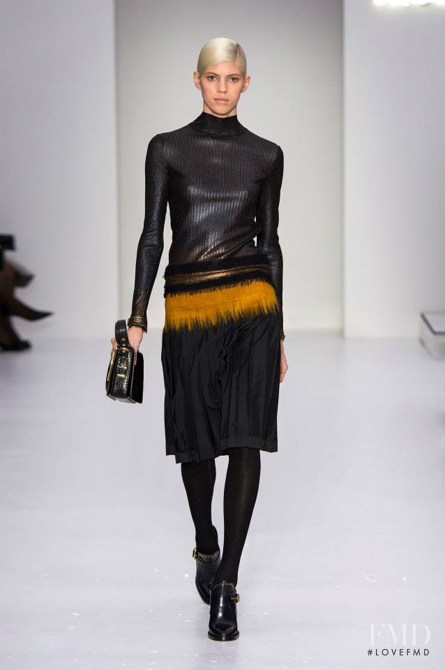Devon Windsor featured in  the Salvatore Ferragamo fashion show for Autumn/Winter 2014