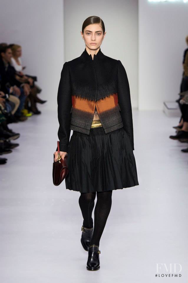 Marine Deleeuw featured in  the Salvatore Ferragamo fashion show for Autumn/Winter 2014