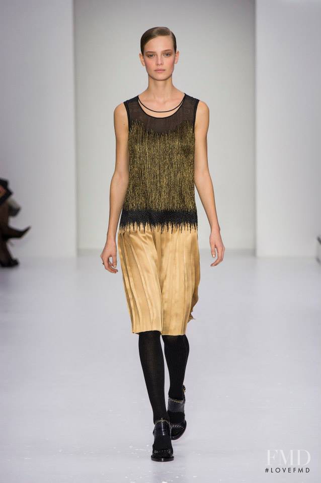 Ine Neefs featured in  the Salvatore Ferragamo fashion show for Autumn/Winter 2014