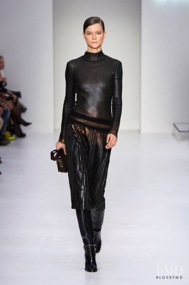 Kasia Struss featured in  the Salvatore Ferragamo fashion show for Autumn/Winter 2014