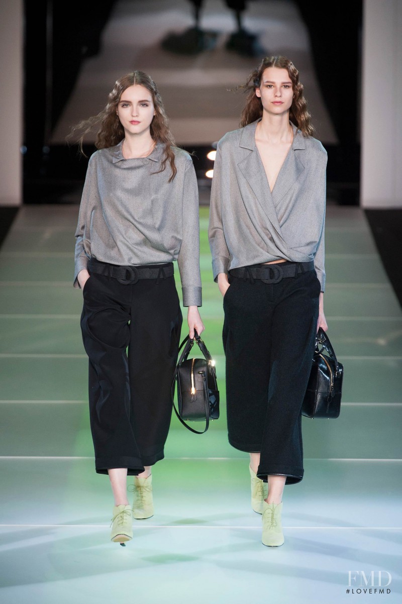 Jane Grybennikova featured in  the Giorgio Armani fashion show for Autumn/Winter 2014