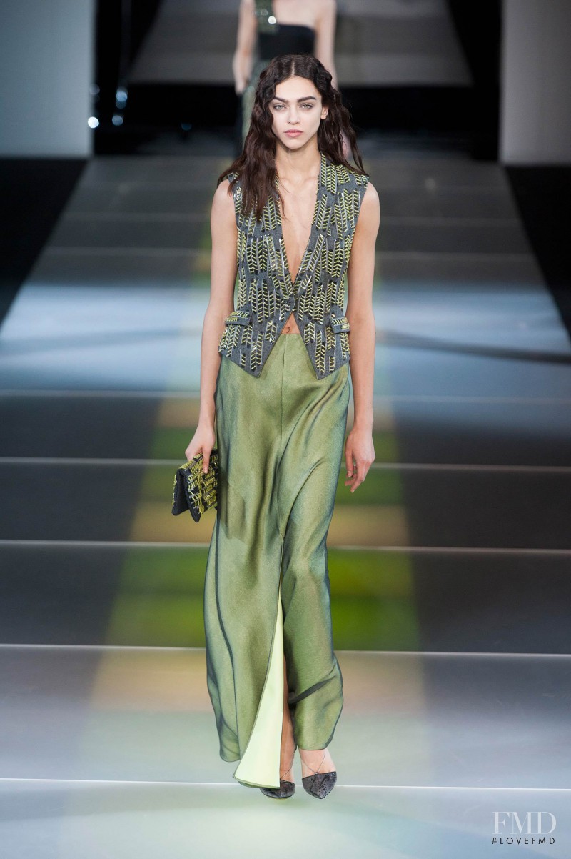Zhenya Katava featured in  the Giorgio Armani fashion show for Autumn/Winter 2014