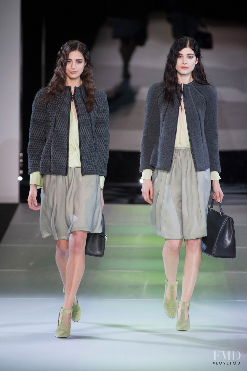 Anja Leuenberger featured in  the Giorgio Armani fashion show for Autumn/Winter 2014