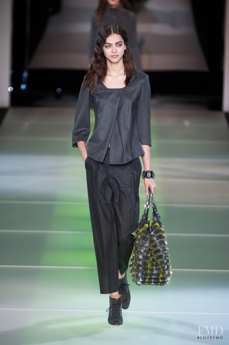 Zhenya Katava featured in  the Giorgio Armani fashion show for Autumn/Winter 2014
