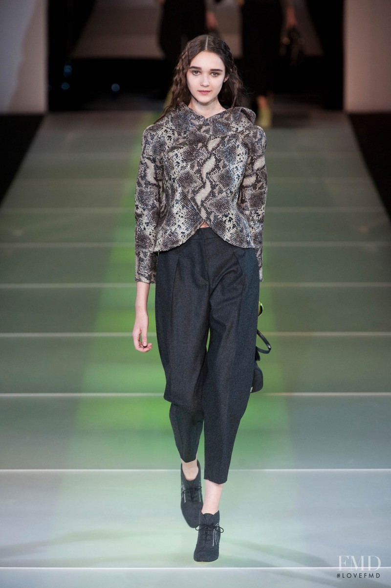 Pavlina Drozd featured in  the Giorgio Armani fashion show for Autumn/Winter 2014
