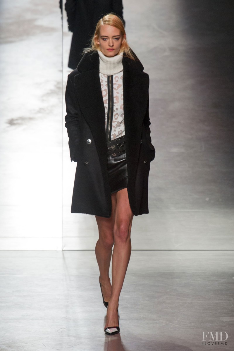 Nadine Strittmatter featured in  the Anthony Vaccarello fashion show for Autumn/Winter 2014
