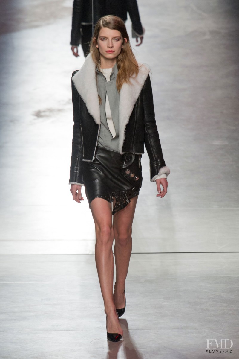Luca Gadjus featured in  the Anthony Vaccarello fashion show for Autumn/Winter 2014