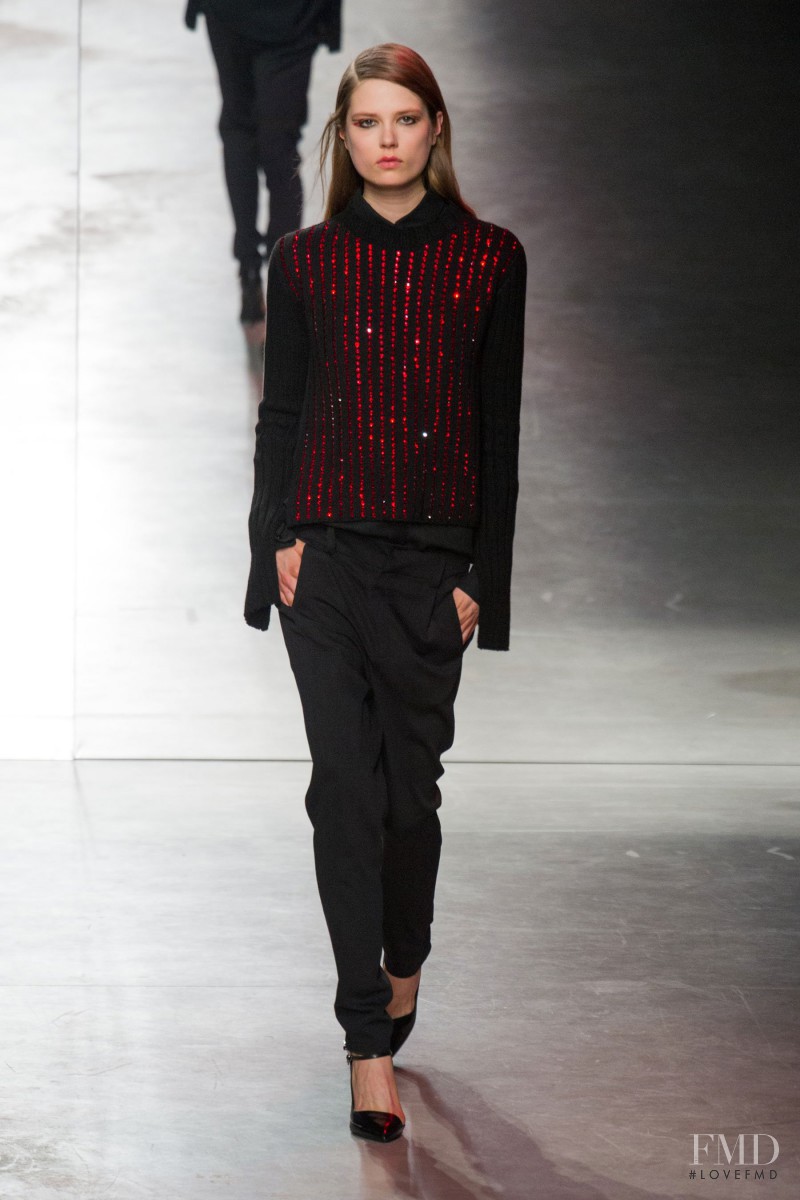 Caroline Brasch Nielsen featured in  the Anthony Vaccarello fashion show for Autumn/Winter 2014