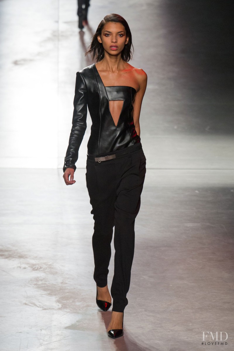 Bruna Rosa featured in  the Anthony Vaccarello fashion show for Autumn/Winter 2014