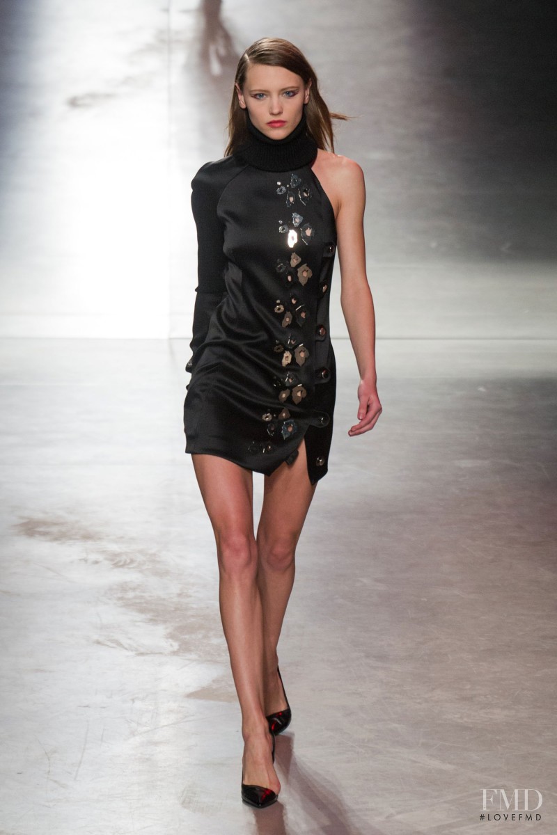 Mila Krasnoiarova featured in  the Anthony Vaccarello fashion show for Autumn/Winter 2014