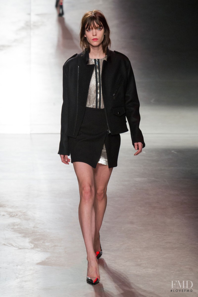 Meghan Collison featured in  the Anthony Vaccarello fashion show for Autumn/Winter 2014