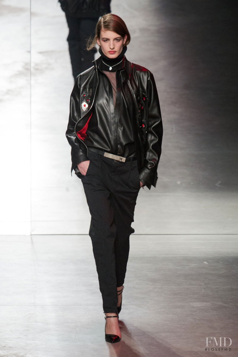 Elodia Prieto featured in  the Anthony Vaccarello fashion show for Autumn/Winter 2014