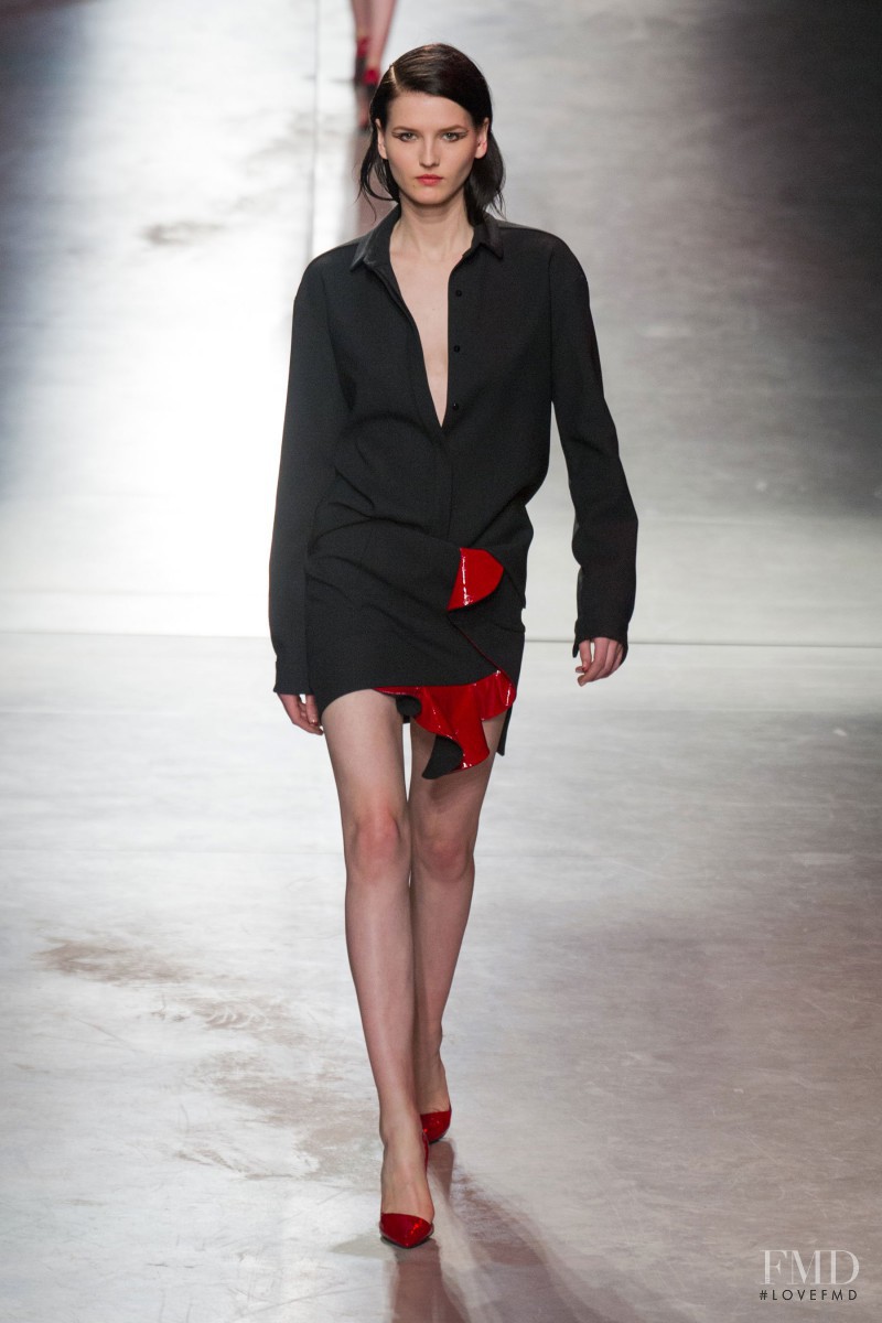 Katlin Aas featured in  the Anthony Vaccarello fashion show for Autumn/Winter 2014