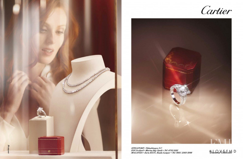 Karen Elson featured in  the Cartier advertisement for Spring/Summer 2015