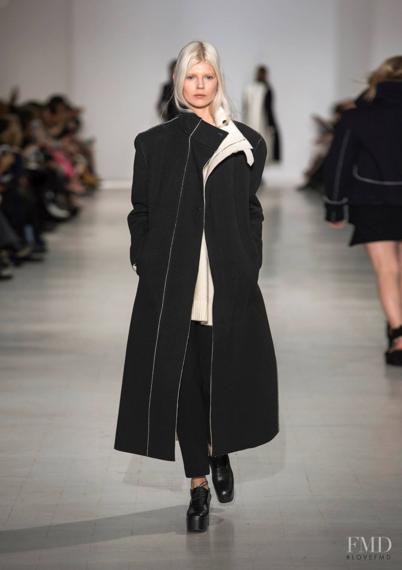 Ola Rudnicka featured in  the Costume National fashion show for Autumn/Winter 2014