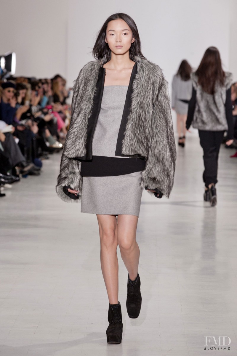 Xiao Wen Ju featured in  the Costume National fashion show for Autumn/Winter 2014