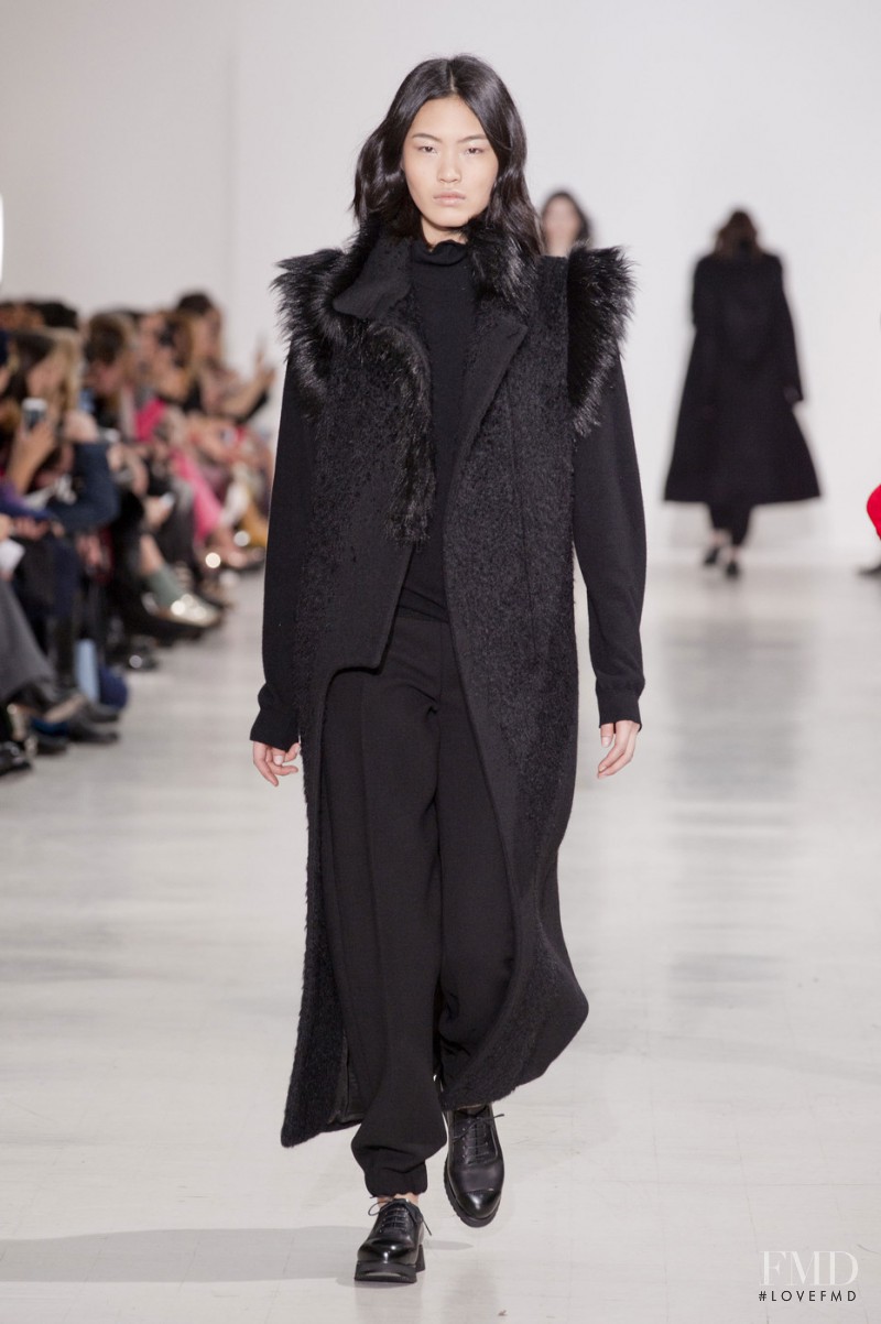 Chiharu Okunugi featured in  the Costume National fashion show for Autumn/Winter 2014