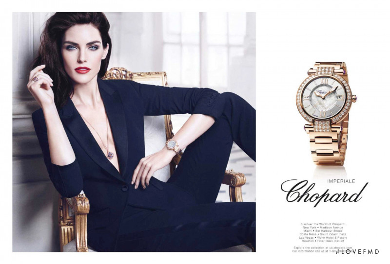 Hilary Rhoda featured in  the Chopard advertisement for Autumn/Winter 2015