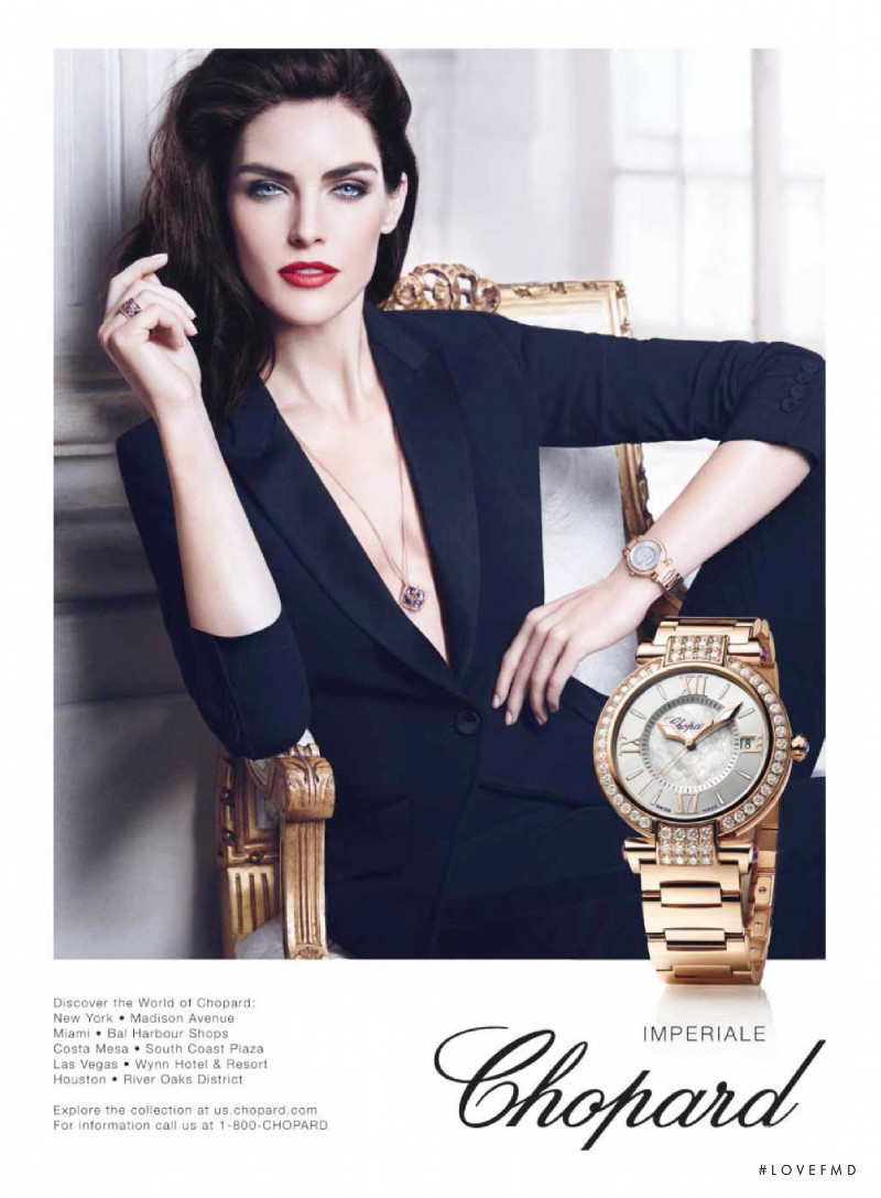 Hilary Rhoda featured in  the Chopard advertisement for Autumn/Winter 2015