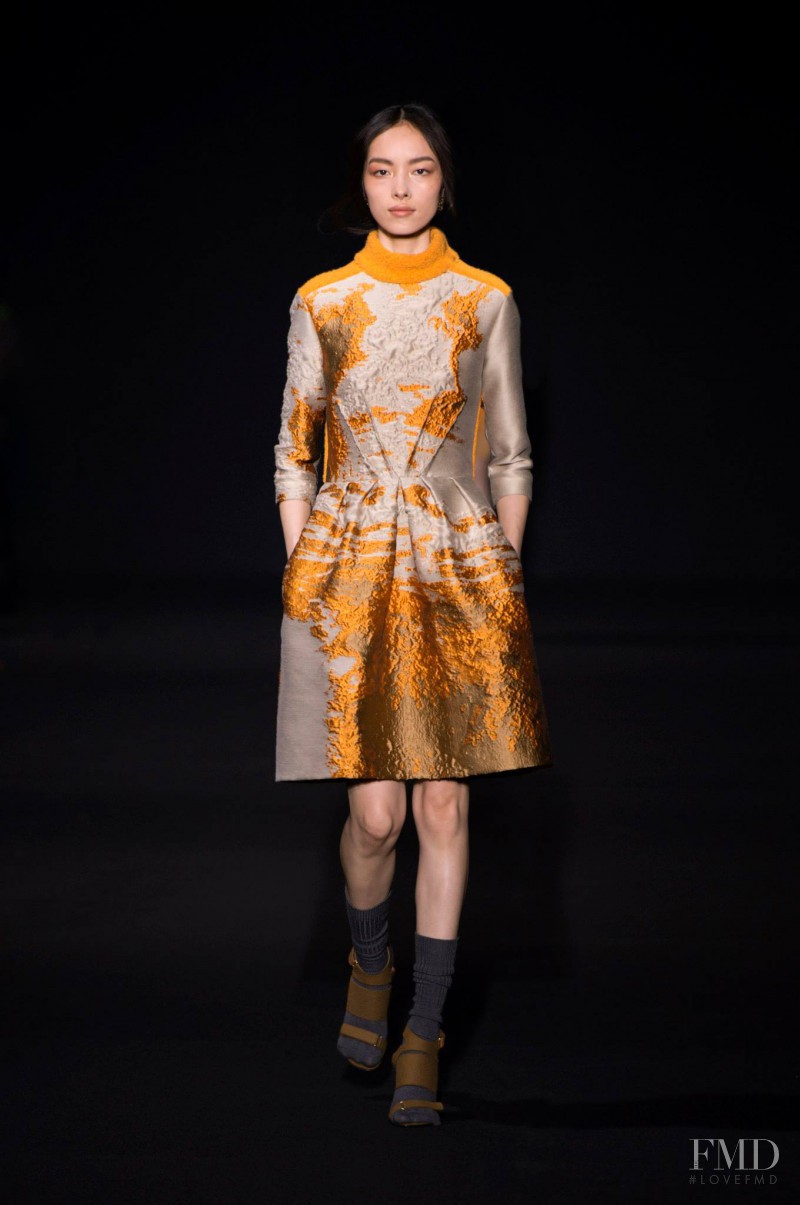 Fei Fei Sun featured in  the Alberta Ferretti fashion show for Autumn/Winter 2014