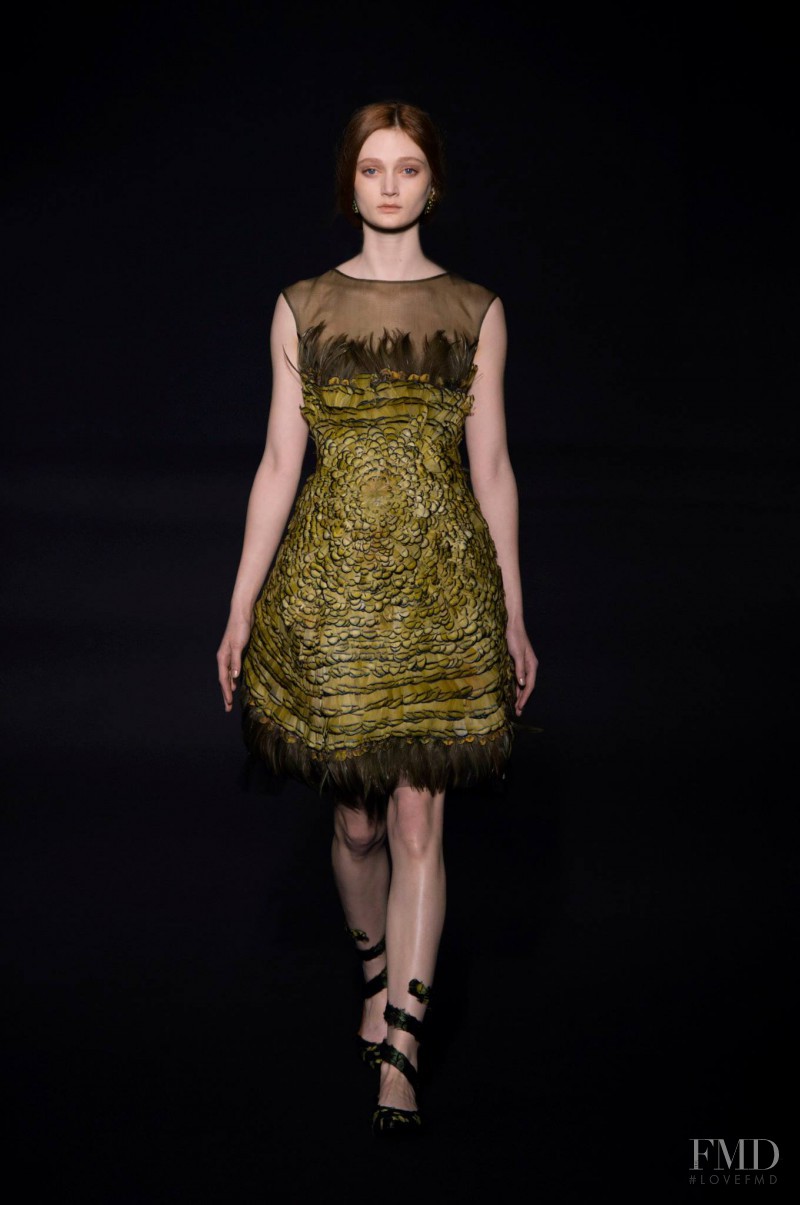 Sophie Touchet featured in  the Alberta Ferretti fashion show for Autumn/Winter 2014