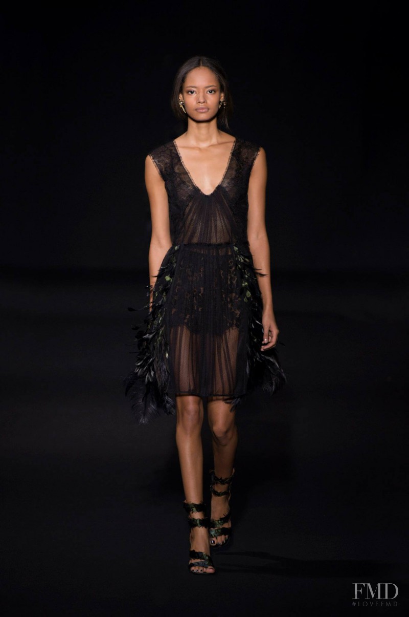 Malaika Firth featured in  the Alberta Ferretti fashion show for Autumn/Winter 2014
