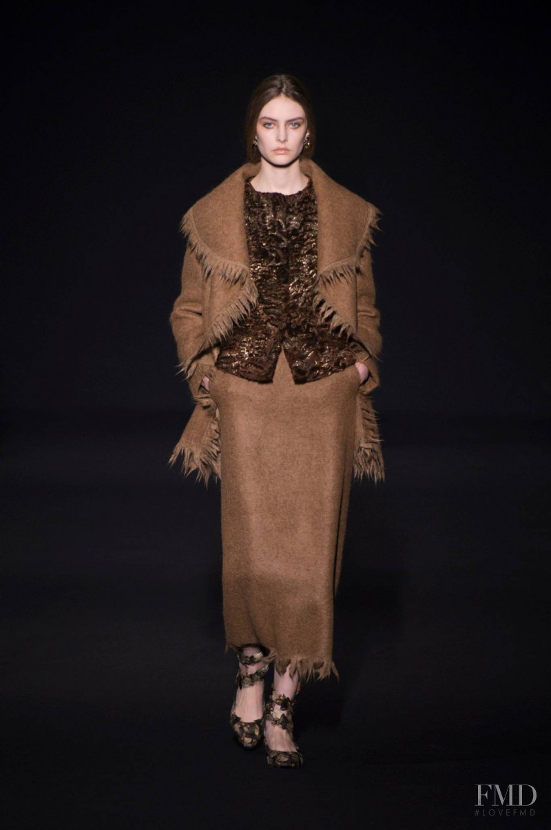 Auguste Abeliunaite featured in  the Alberta Ferretti fashion show for Autumn/Winter 2014