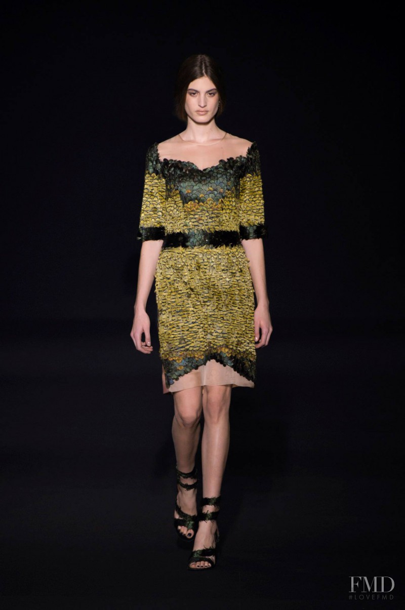 Elodia Prieto featured in  the Alberta Ferretti fashion show for Autumn/Winter 2014