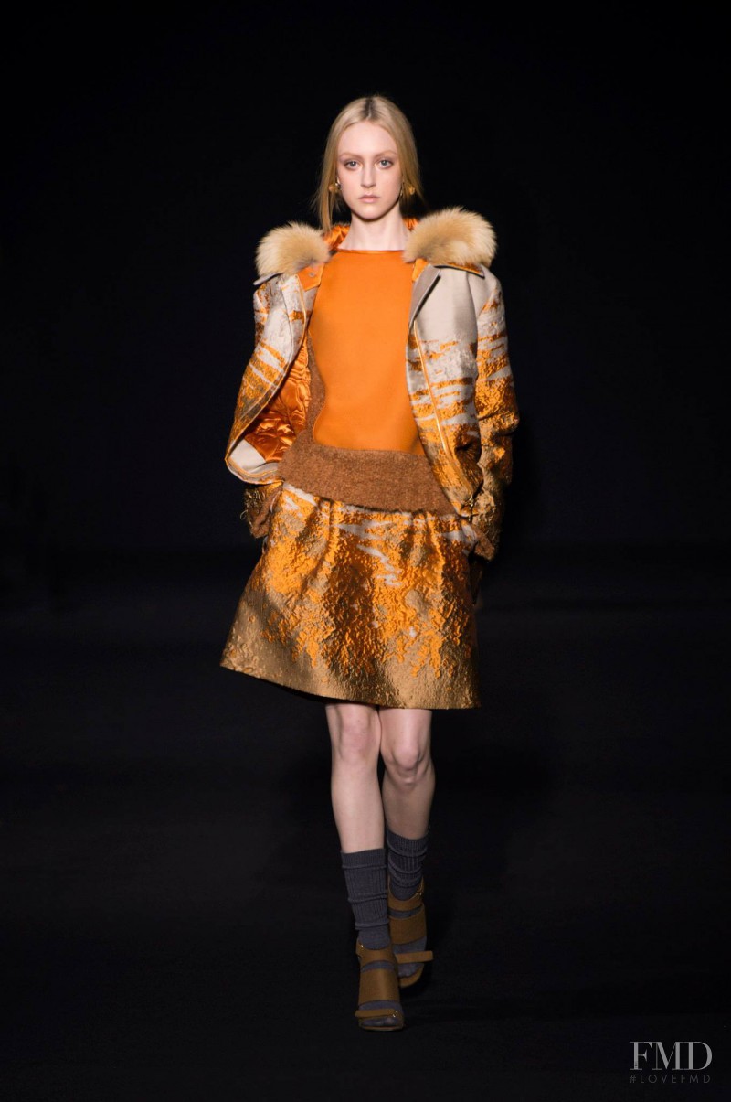 Frances Coombe featured in  the Alberta Ferretti fashion show for Autumn/Winter 2014
