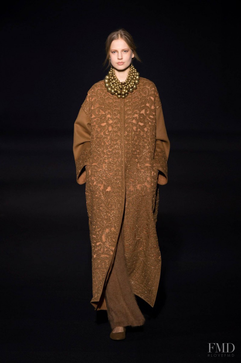 Elisabeth Erm featured in  the Alberta Ferretti fashion show for Autumn/Winter 2014