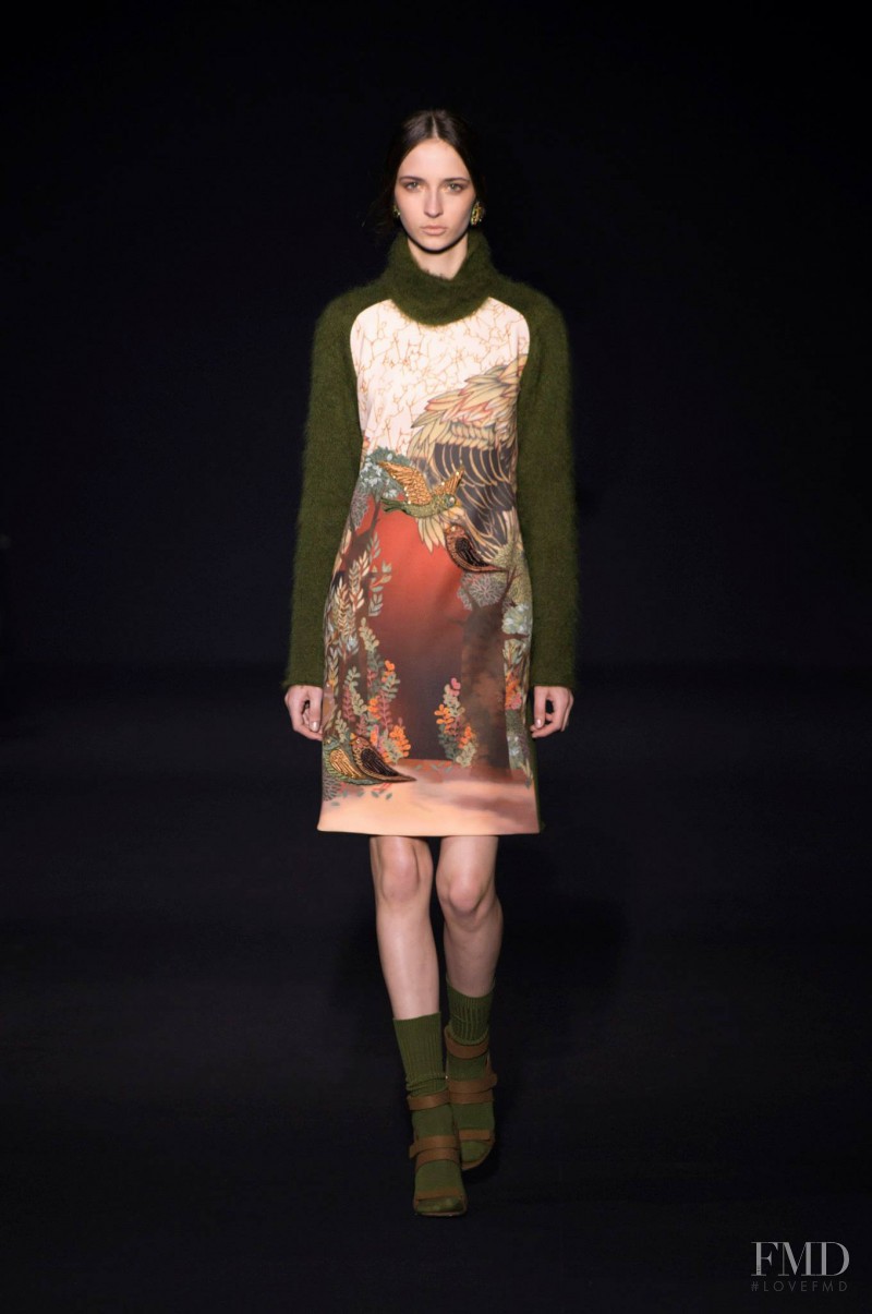 Waleska Gorczevski featured in  the Alberta Ferretti fashion show for Autumn/Winter 2014