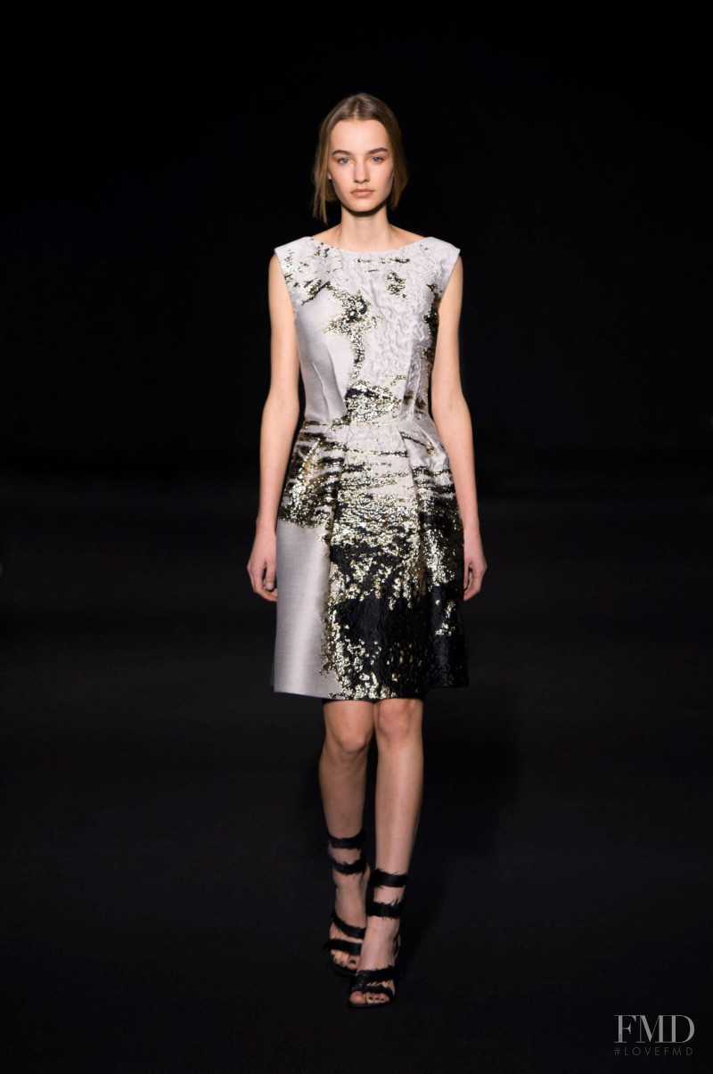 Maartje Verhoef featured in  the Alberta Ferretti fashion show for Autumn/Winter 2014