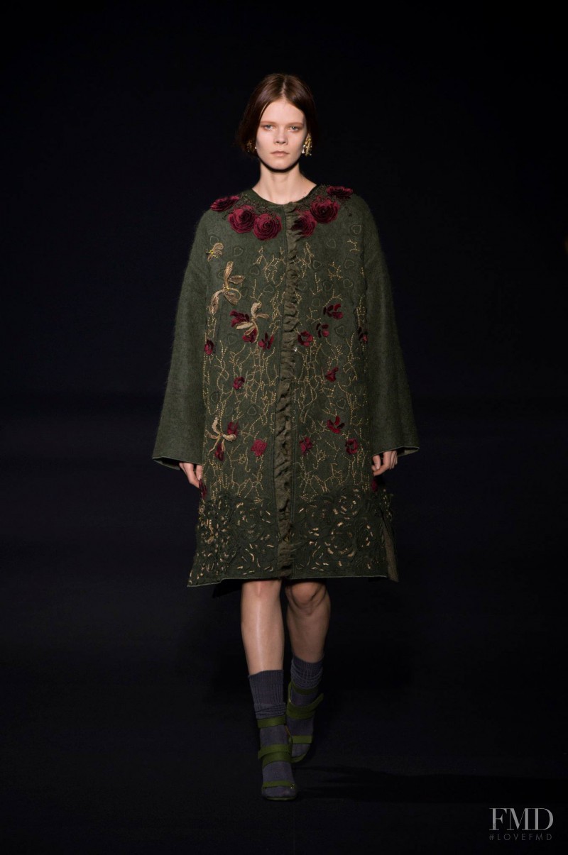 Irina Kravchenko featured in  the Alberta Ferretti fashion show for Autumn/Winter 2014