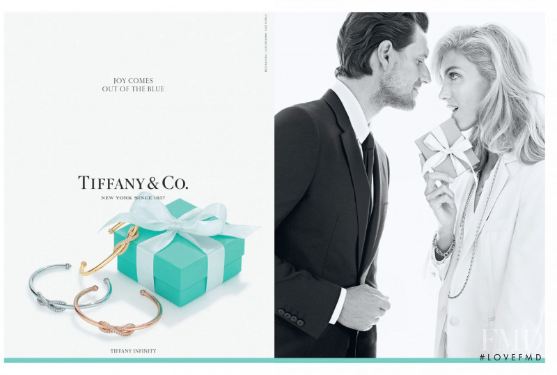 Anja Rubik featured in  the Tiffany & Co. advertisement for Christmas 2015