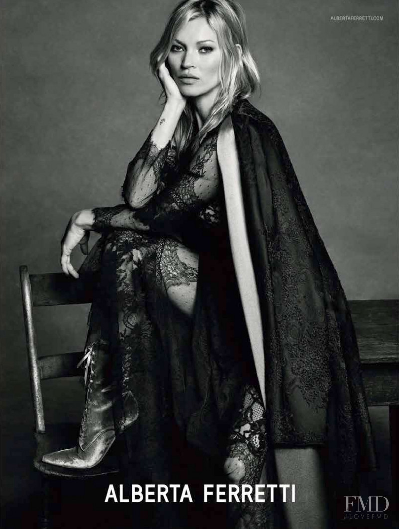 Kate Moss featured in  the Alberta Ferretti advertisement for Autumn/Winter 2016