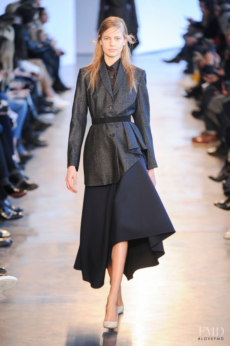 Elisabeth Erm featured in  the Theory fashion show for Autumn/Winter 2014