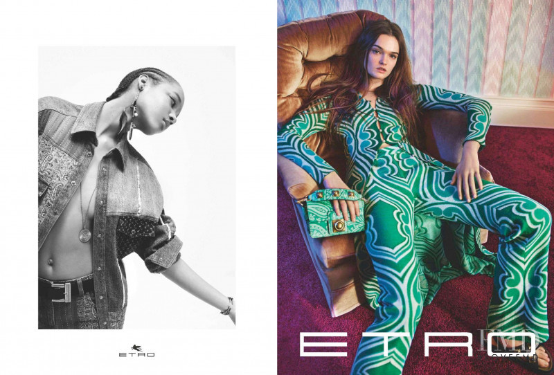 Lulu Tenney featured in  the Etro Empire of Freedom advertisement for Spring/Summer 2022