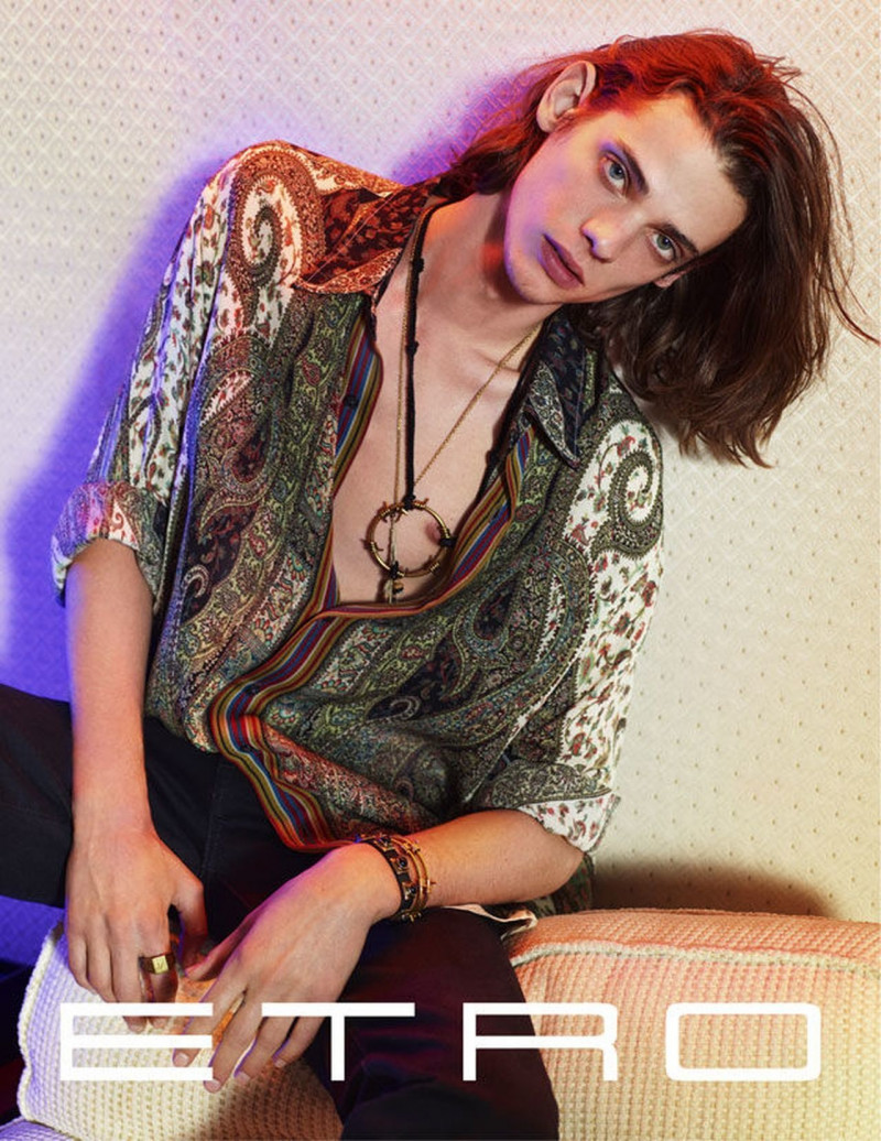 Erin Mommsen featured in  the Etro Empire of Freedom advertisement for Spring/Summer 2022