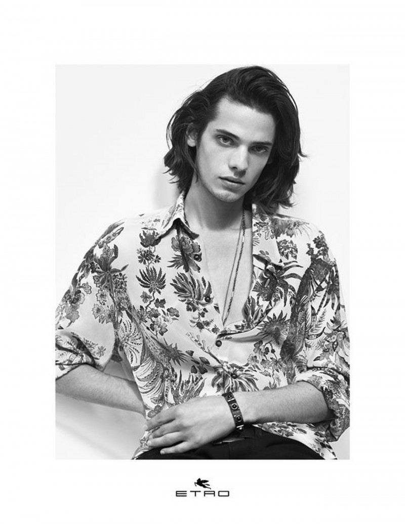 Erin Mommsen featured in  the Etro Empire of Freedom advertisement for Spring/Summer 2022