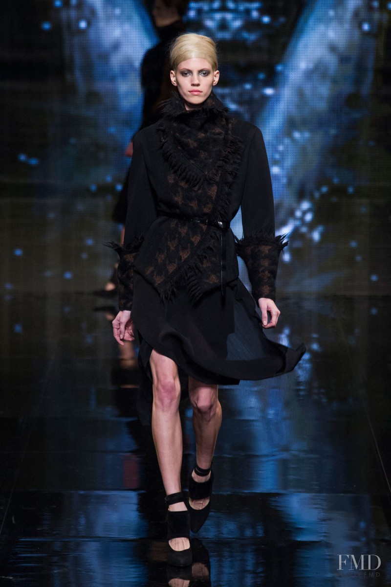 Devon Windsor featured in  the Donna Karan New York fashion show for Autumn/Winter 2014
