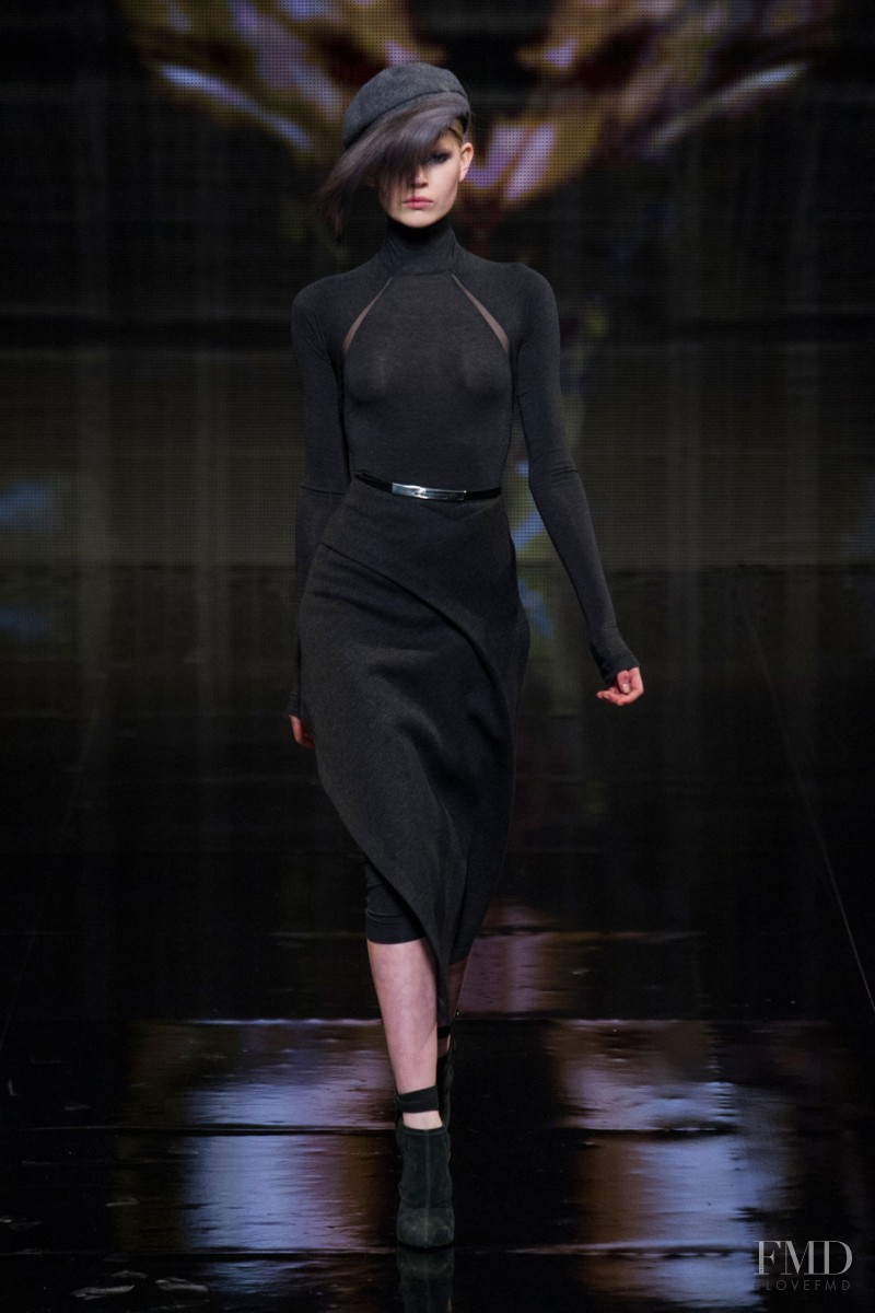 Ola Rudnicka featured in  the Donna Karan New York fashion show for Autumn/Winter 2014