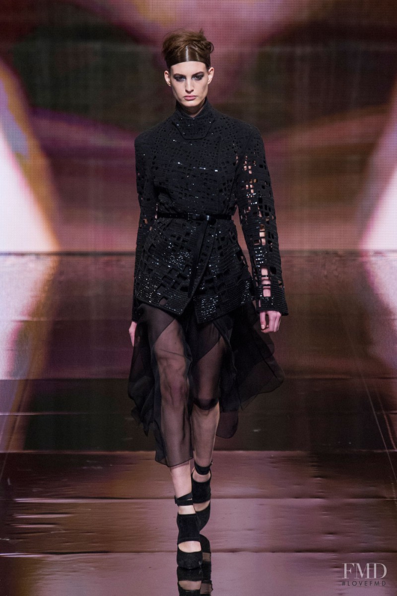 Elodia Prieto featured in  the Donna Karan New York fashion show for Autumn/Winter 2014
