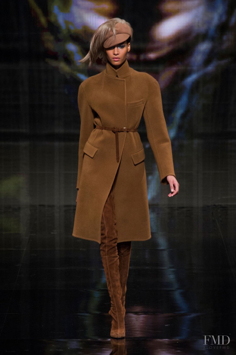 Cindy Bruna featured in  the Donna Karan New York fashion show for Autumn/Winter 2014