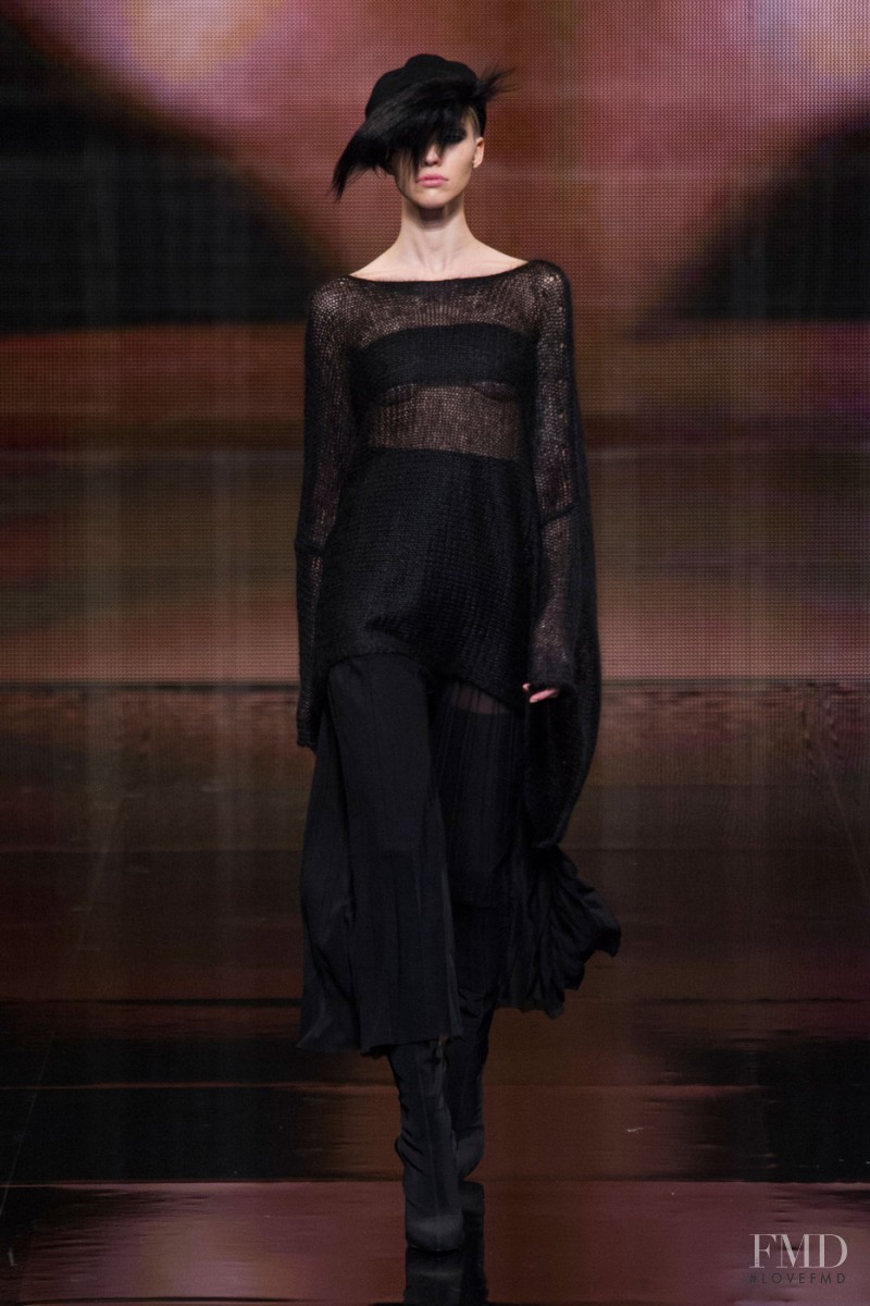 Sasha Luss featured in  the Donna Karan New York fashion show for Autumn/Winter 2014
