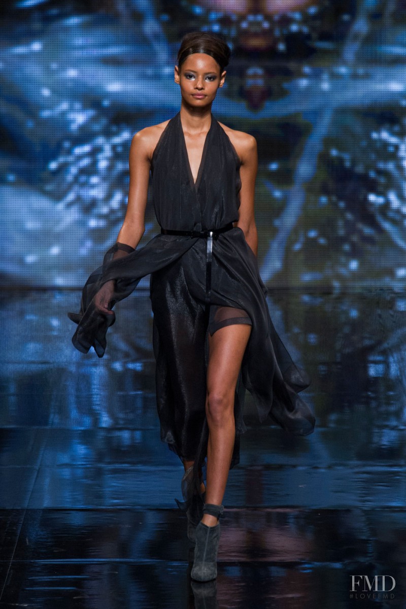Malaika Firth featured in  the Donna Karan New York fashion show for Autumn/Winter 2014